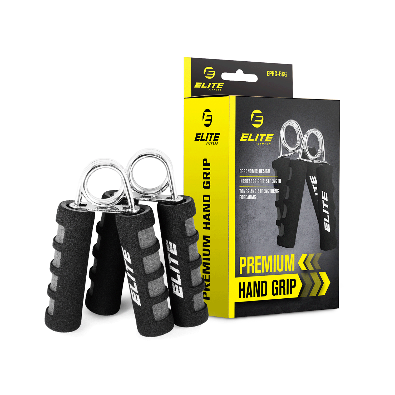 ELITE Fitness Ergonomic Foam Hand Grip Pair