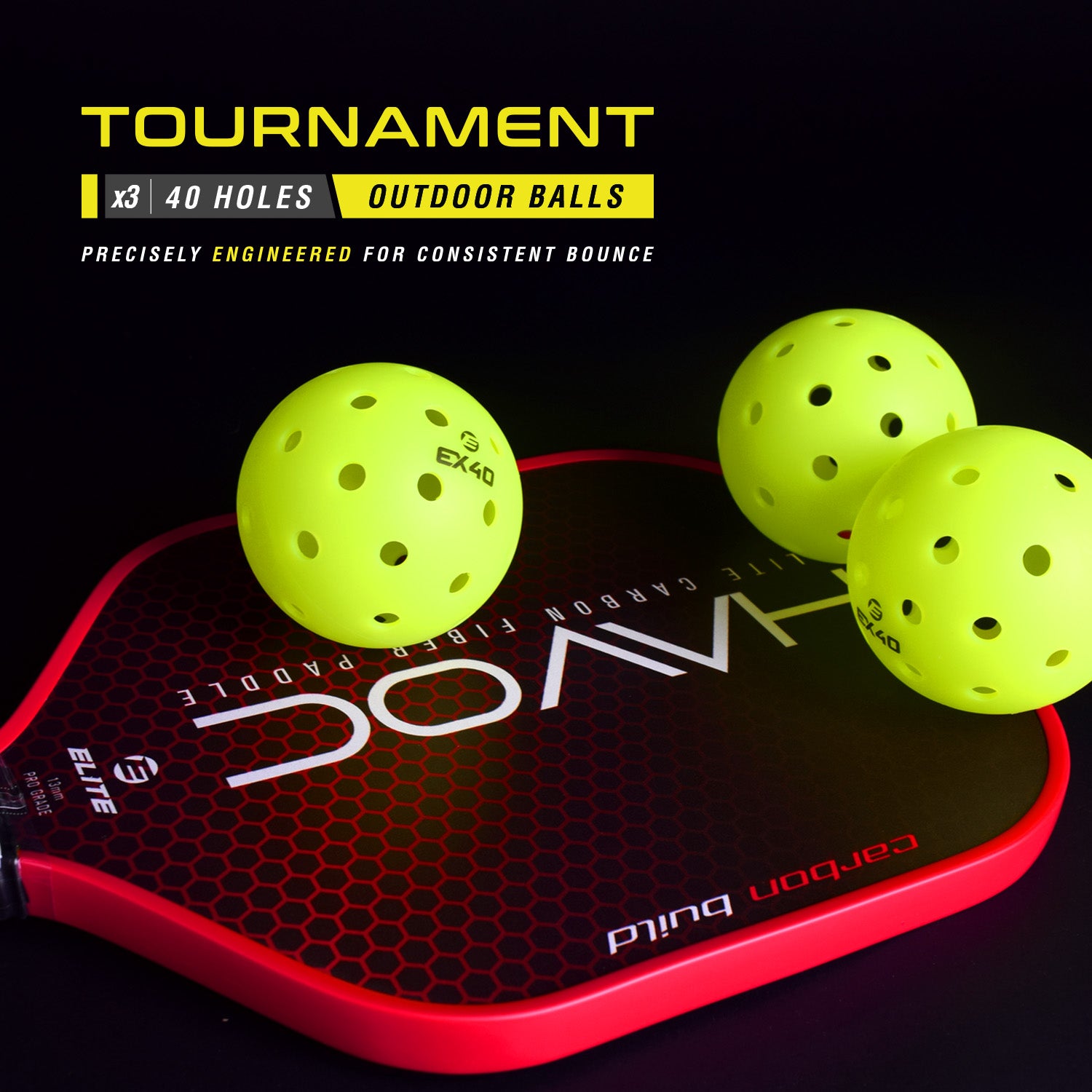 Elite EX40 Tournament Pickleballs