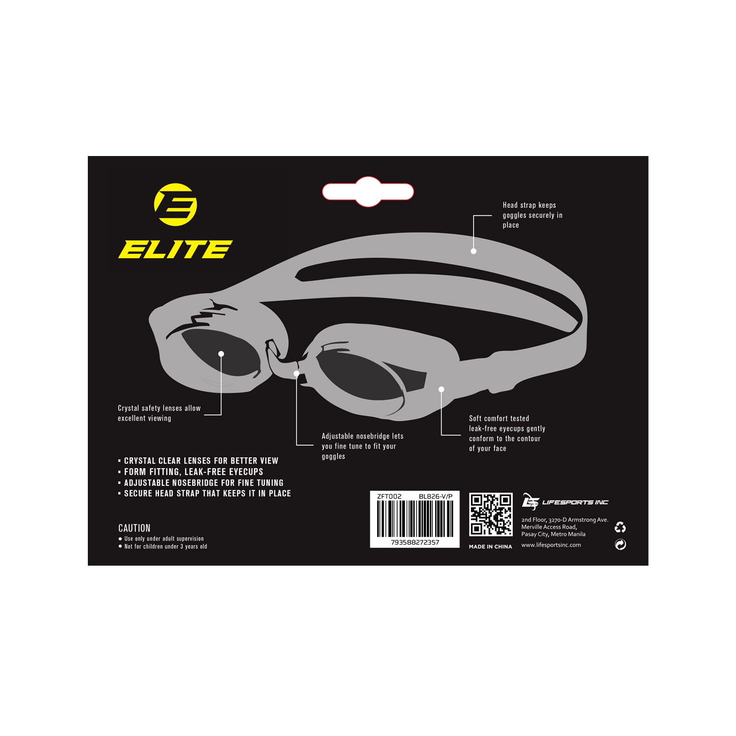 Elite Swimming Goggles Violet Pink BL826