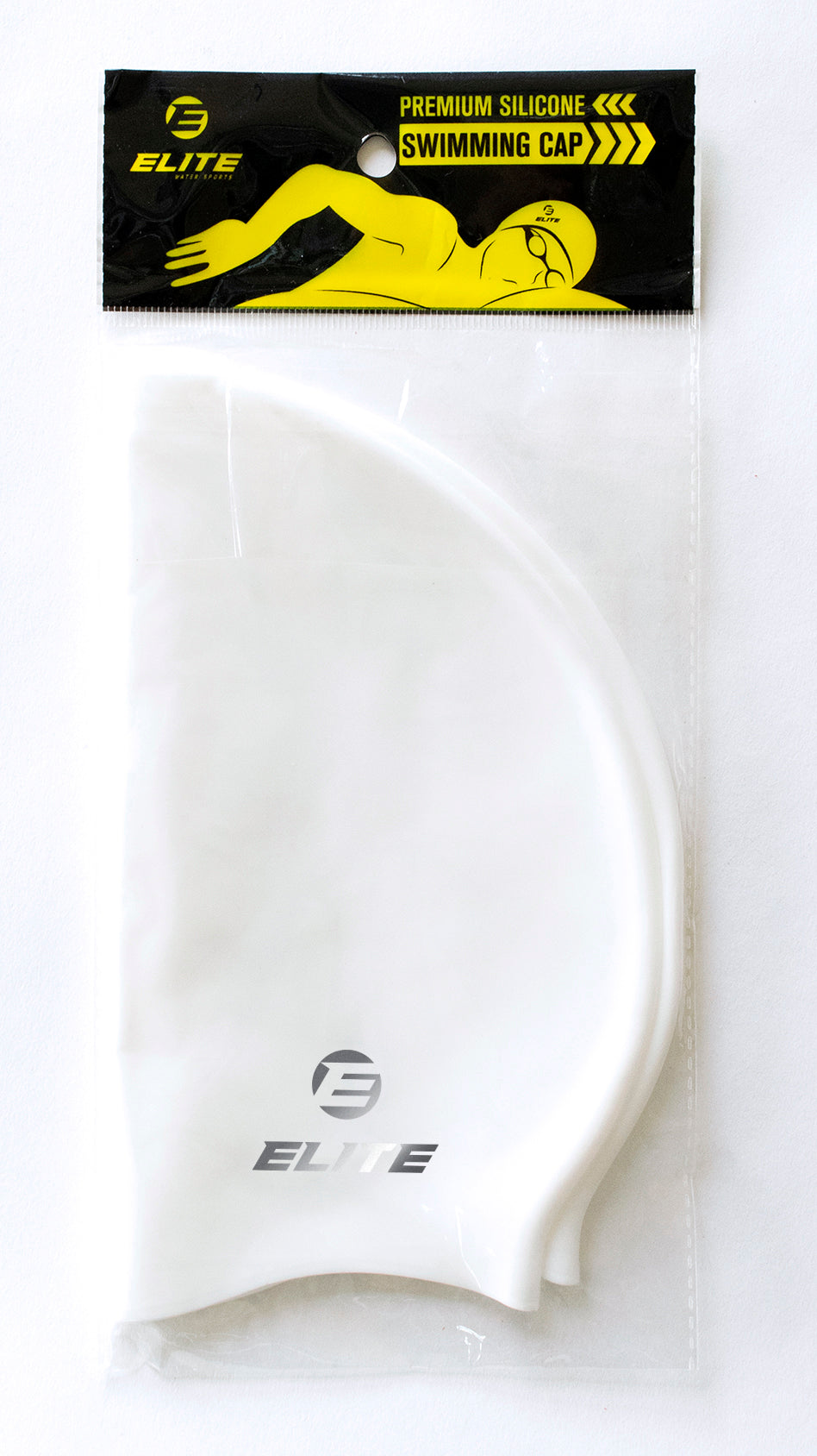 Elite Hypoallergenic Silicone Swimming Cap White