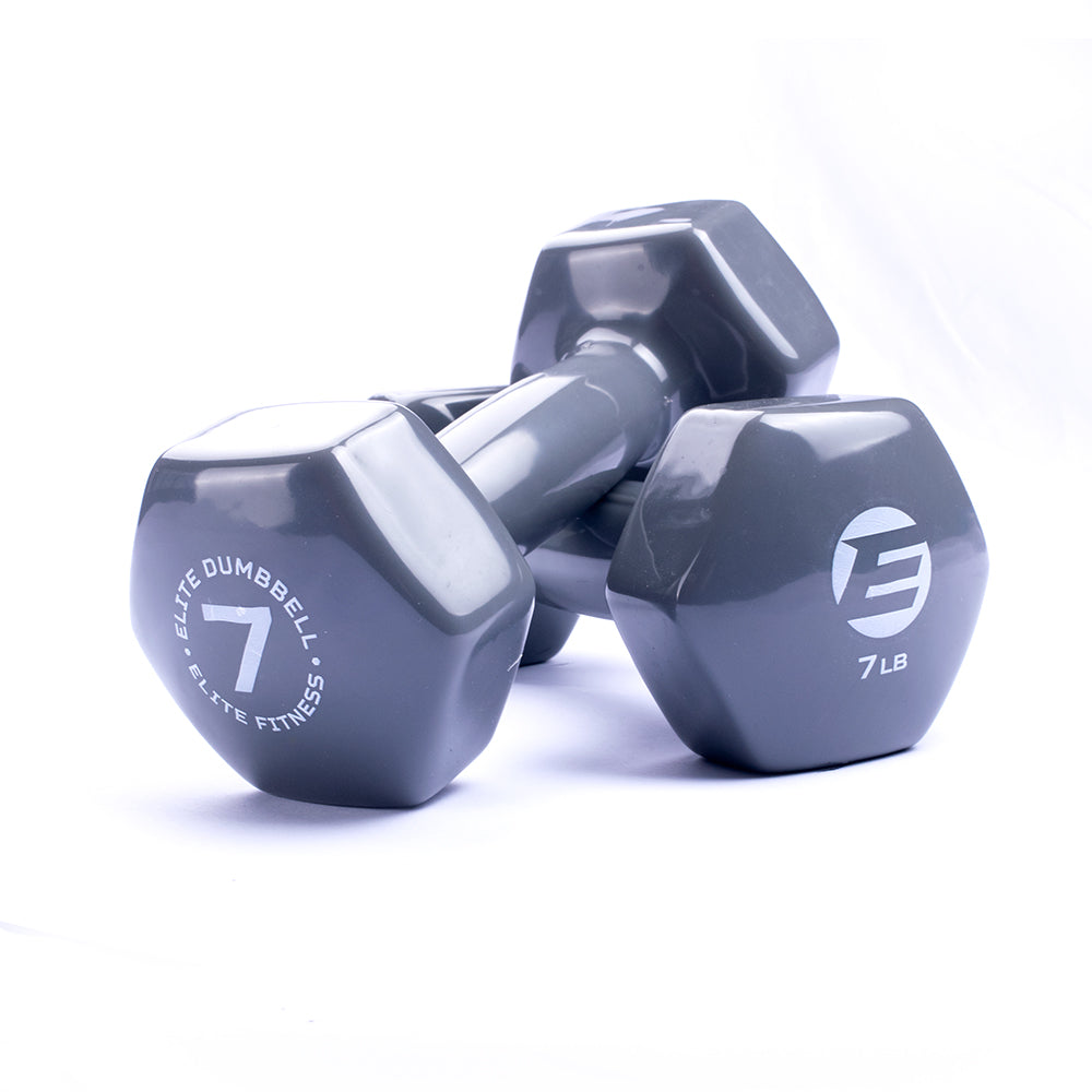 Elite Deluxe Vinyl Dumbbells 7lbs-10lbs - 1pc