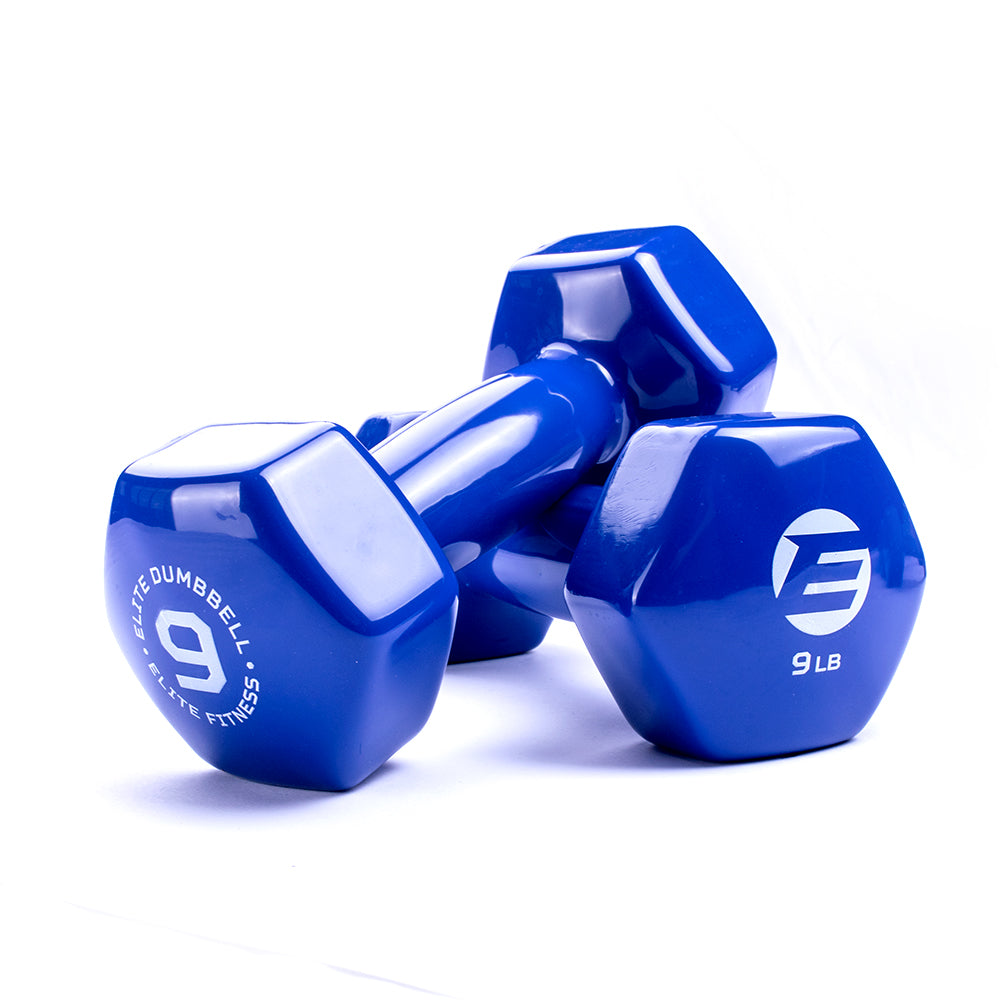 Elite Deluxe Vinyl Dumbbells 7lbs-10lbs - 1pc