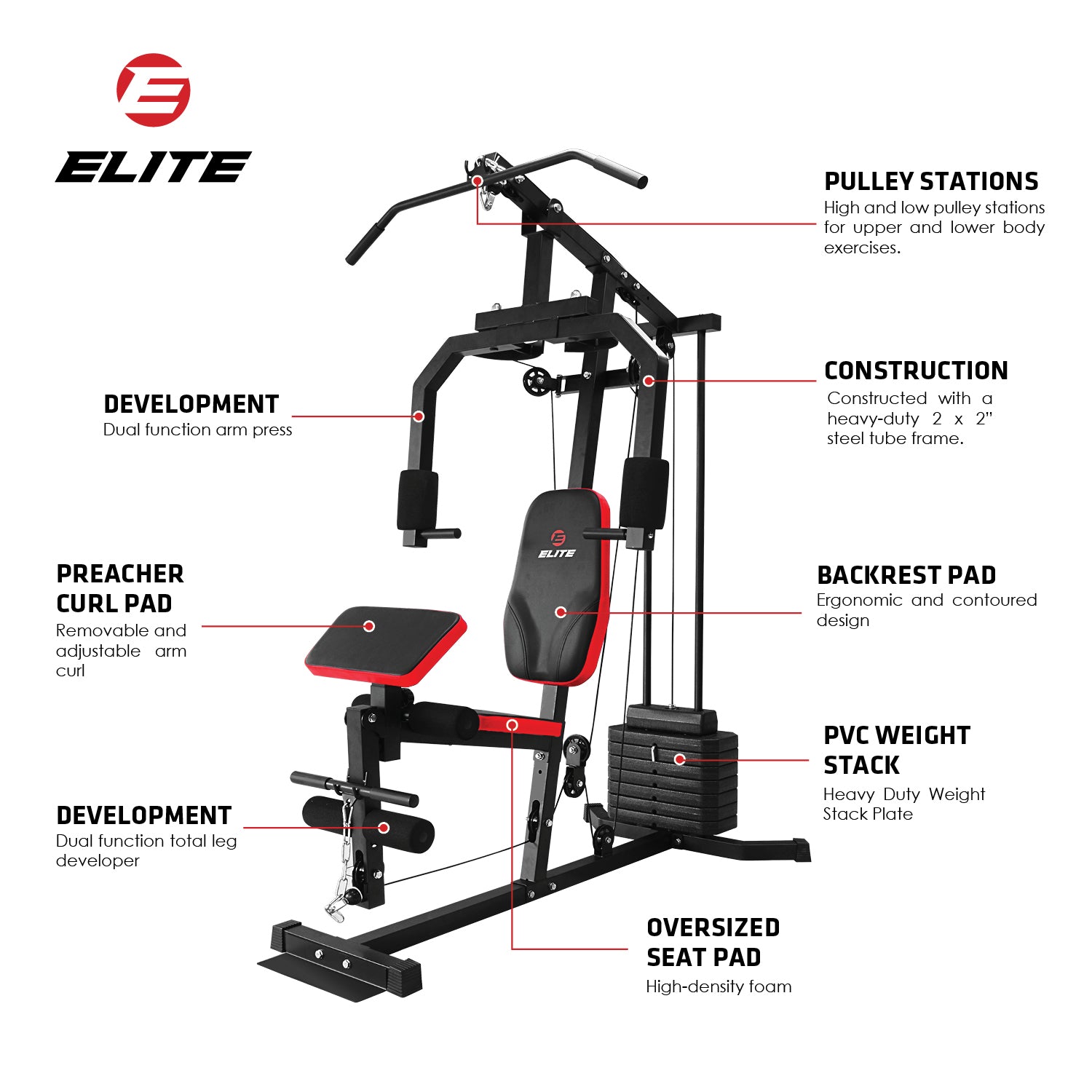 Elite Home Gym with Curl Pad