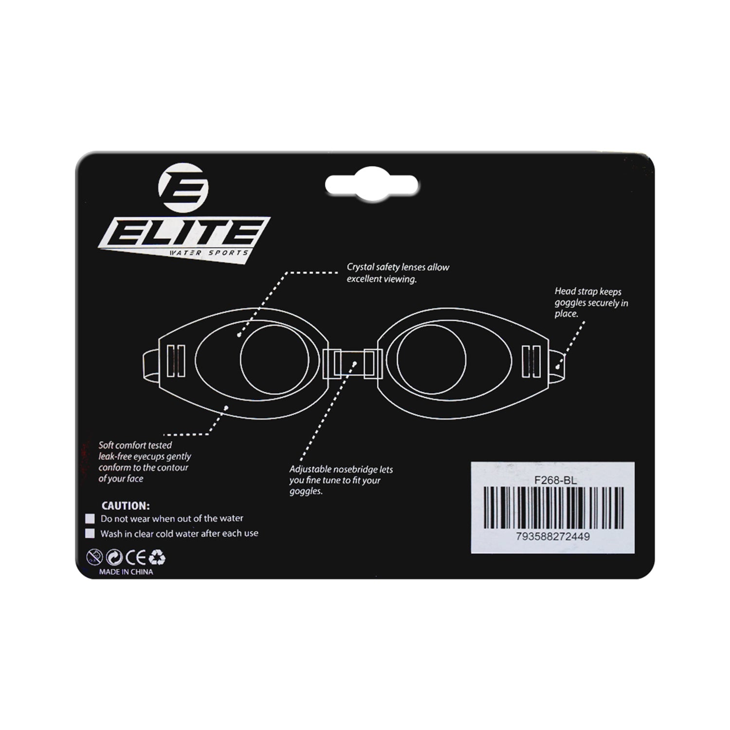 Elite Swimming Goggles Blue F268