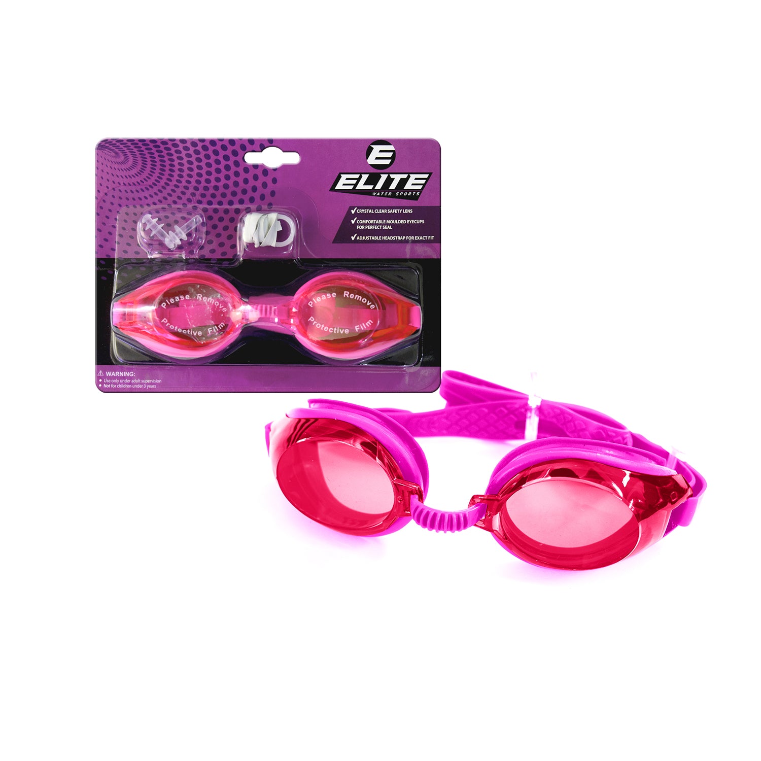 Elite Swimming Goggles Pink F268