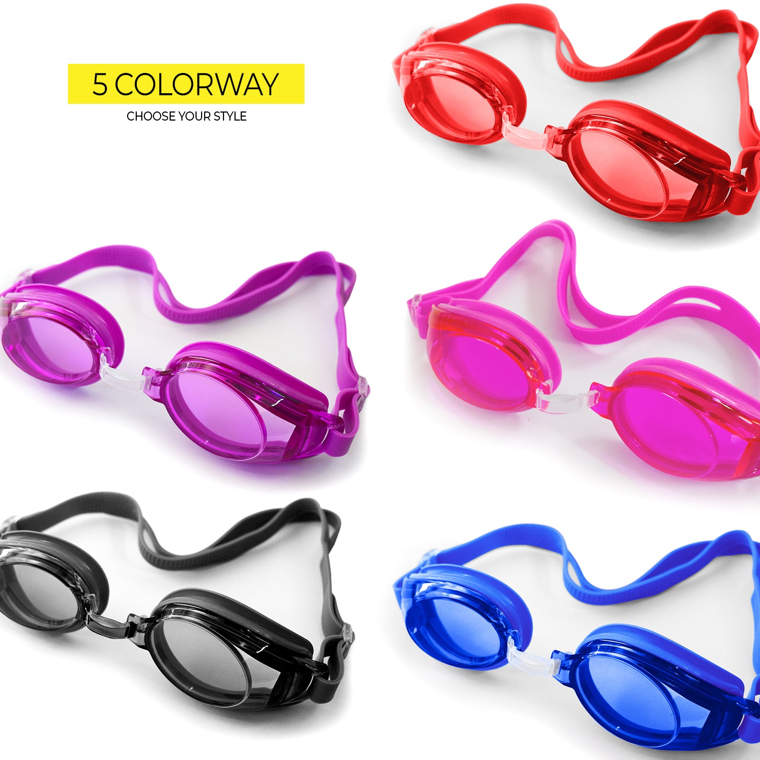 Elite Swimming Goggles Pink F308
