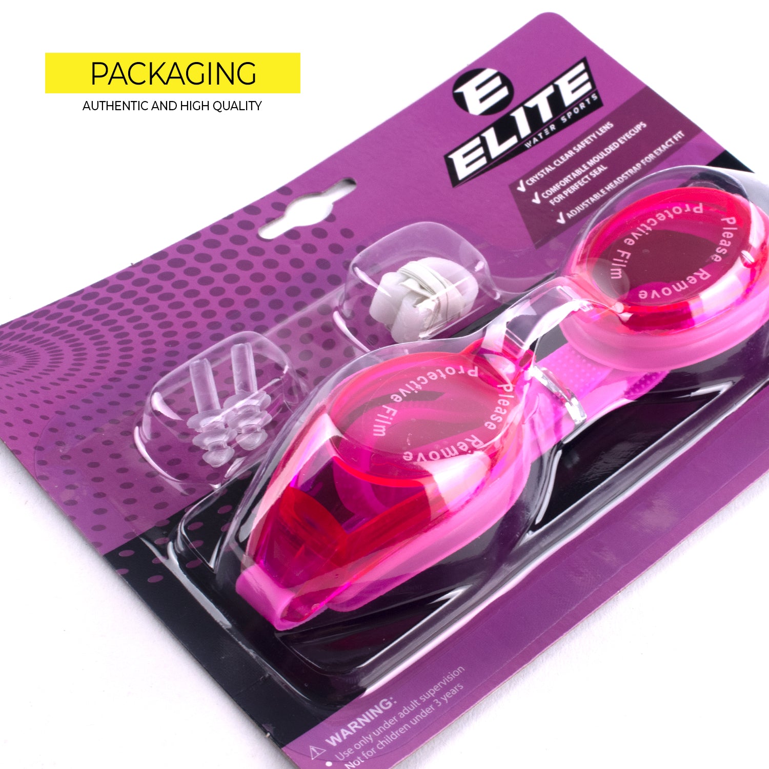 Elite Swimming Goggles Pink F308