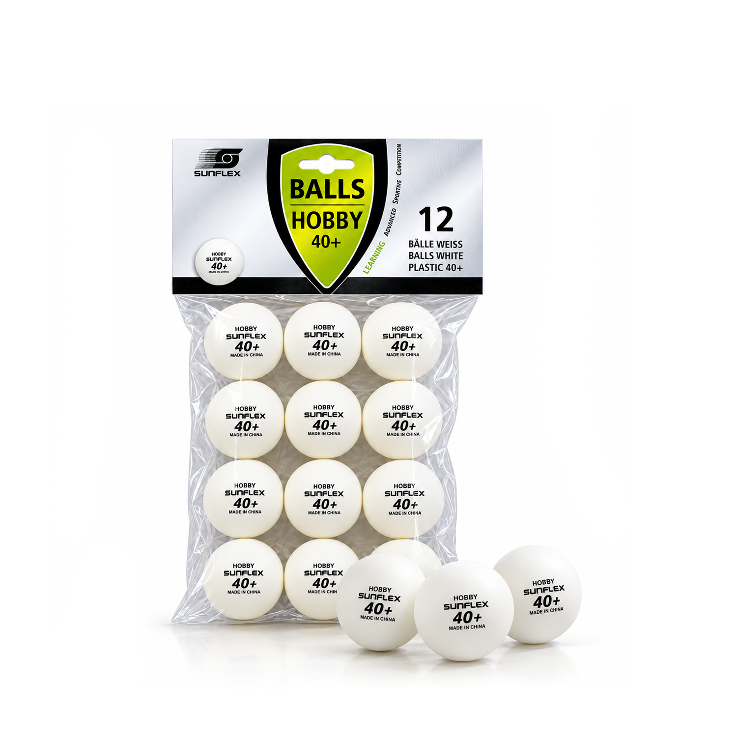 Sunflex Hobby Table Tennis Balls - 12 pcs