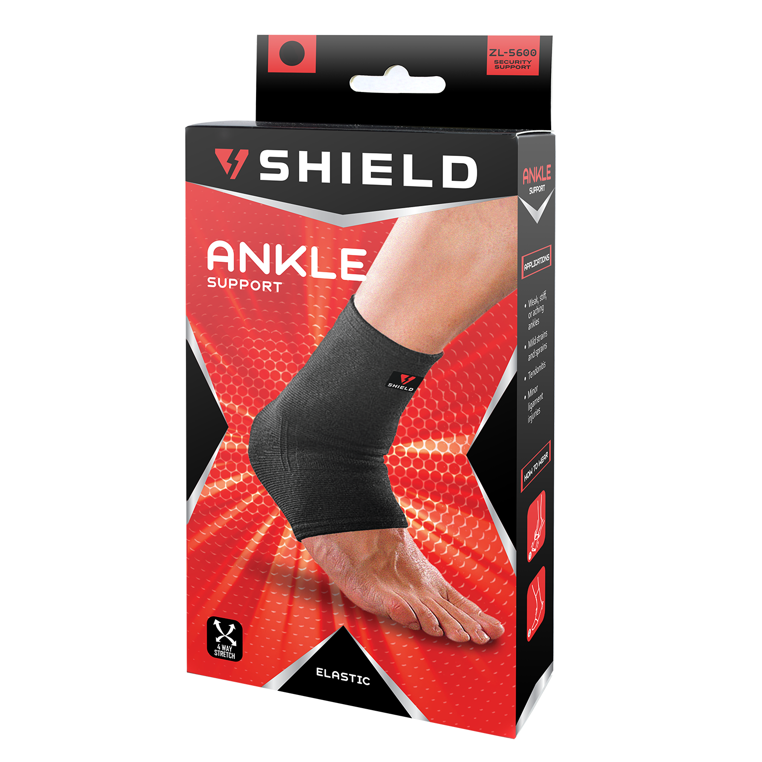 Shield ZL5600 Elastic Ankle Support - 1pc